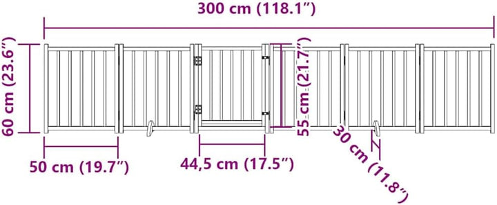 vidaXL Hundetor 6-TLG., Hundegitter Faltbar mit Tür Stützbeine, Schutzgitter für Wohnzimmer Küche Tr