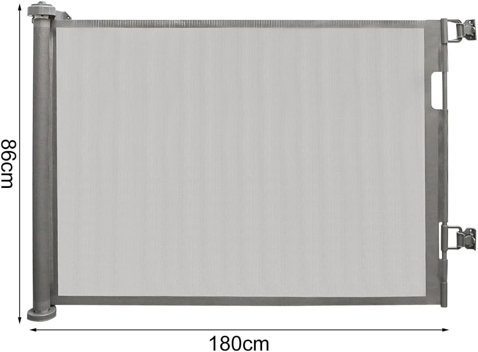 0-180cm Baby Absperrgitter, Treppenschutzgitter Ausziehbare mit Katzenklappe, Türschutzgitter, Einzi