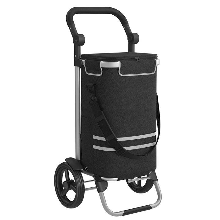 SONGMICS Einkaufstrolley, klappbar, Stabiler Einkaufswagen, mit Kühlfach, grosse Kapazität 35 L, mul