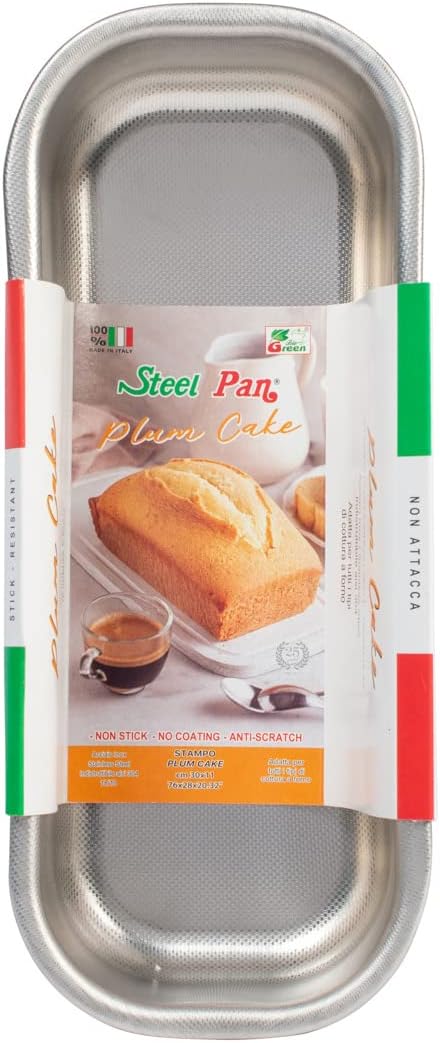 steel pan Plumcake Nonstick aus Edelstahl 18/10, 30 x 11 cm, Silber