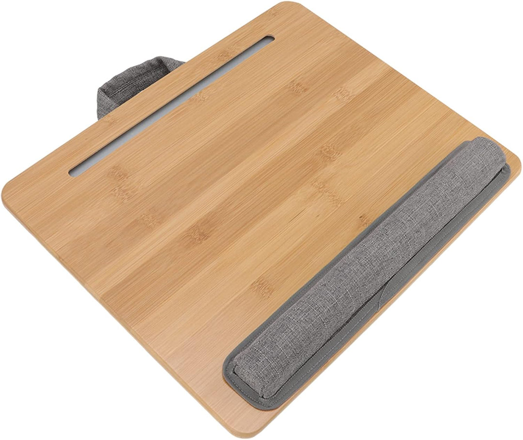 Haofy Laptop Schreibtisch, 42 X 34 cm Bambusplatte mit Kissen und Handgelenkauflage, Schossständer f
