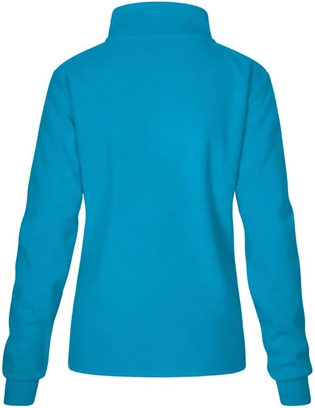 Doppel-Fleece Jacke Damen, Türkis - Hellgrau, L