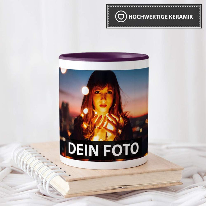 Foto-Tasse zum selbst gestalten mit Foto und Text/mit individuellen Druck in Profiqualität/Personali