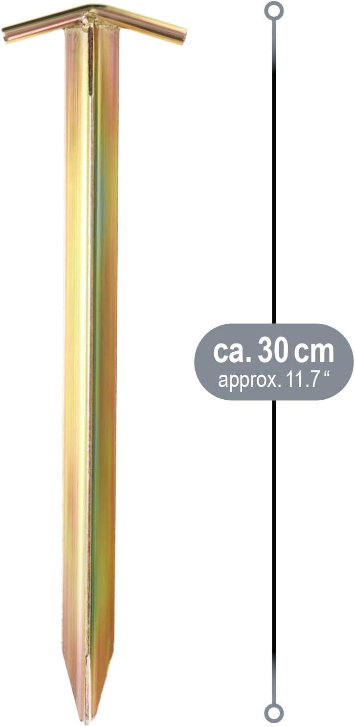 com-four® 8X Zelt-Heringe aus Stahl - Lange und robuste Erdnägel mit T-Profil für Camping und Outdoo