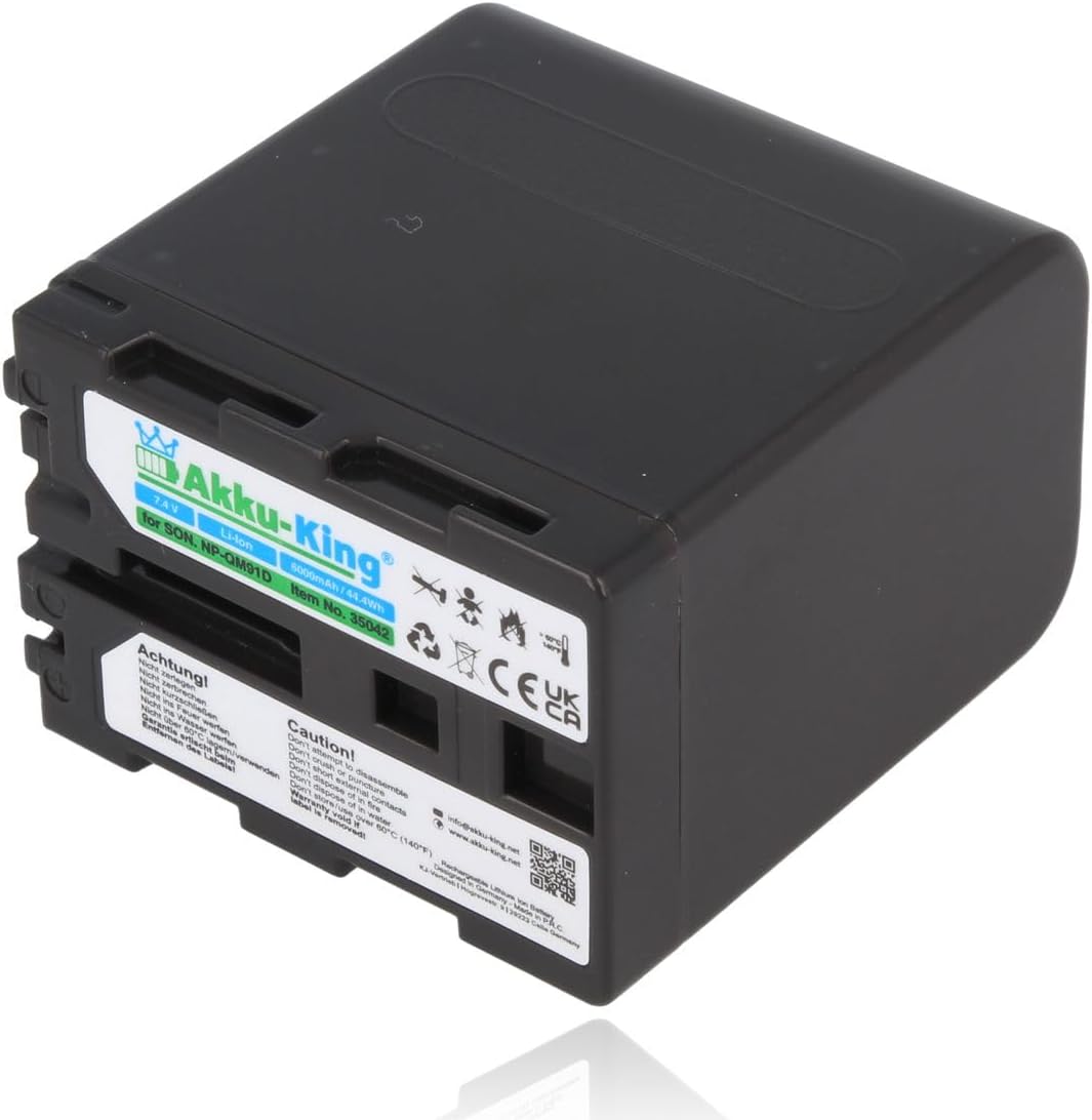 Akku-King Akku kompatibel mit Sony NP-FM90, NP-QM91D - Li-Ion 6000mAh - für Sony CCD-TRV106K, CCD-TR