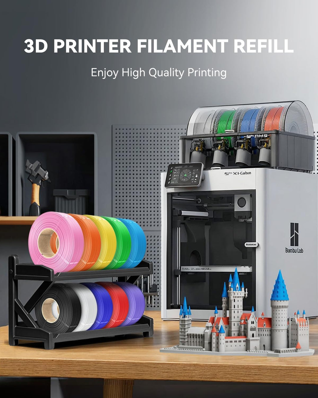 SUNLU PLA+ Filament Refill 1.75mm 4KG, PLA Plus 3D Drucker Filament Bündel, No-Spule Filament PLA Re