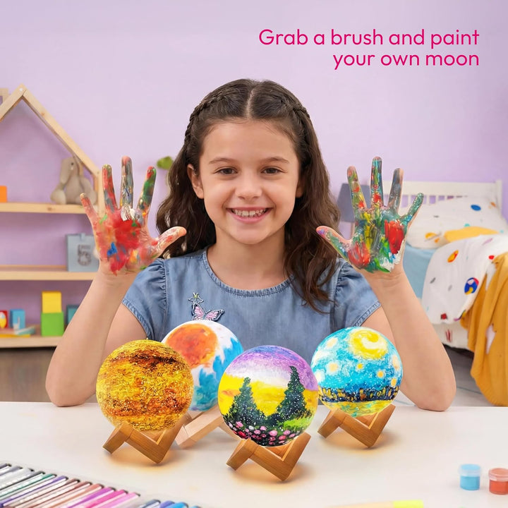 Klever Kits Basteln MondLampe Malset,DIY Mond Lampe Malset Kreativ Set für Kinder,Bastelset Kinder a