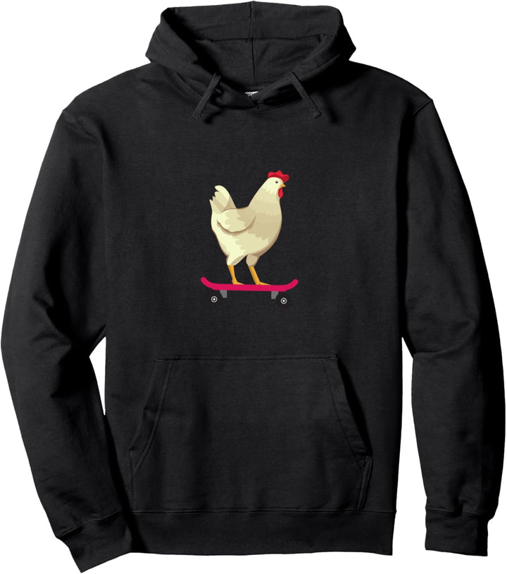 Lustiges niedliches Skateboarding-Hühnertiergeschenk Pullover Hoodie