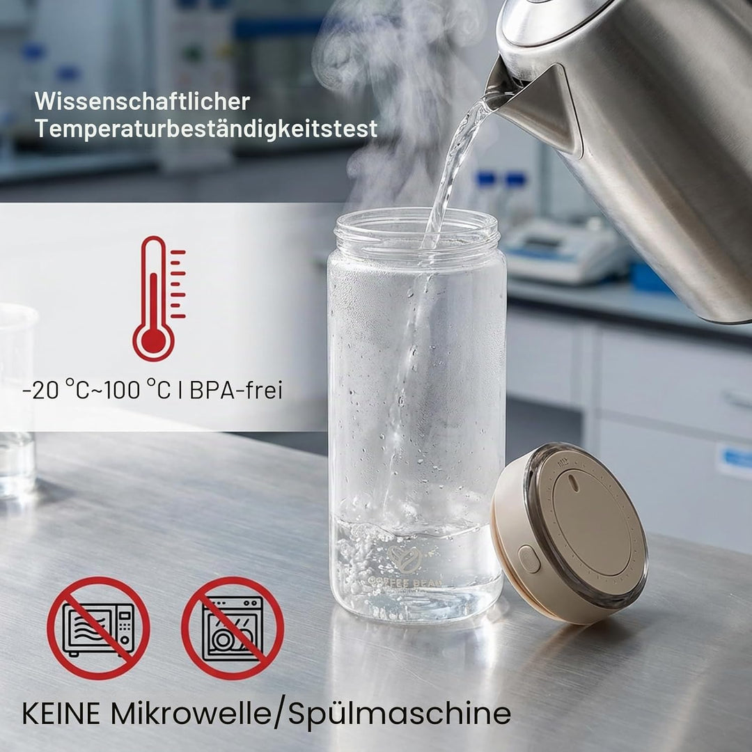 Kaffeedose Luftdicht Glas, 1700ML Vakuum Kaffeedose, Transparent Kaffeebohnen Aufbewahrung, Kaffeebe