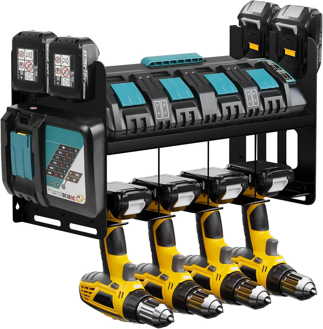 JYiuog Werkzeugspeicher Wandhalterung,Werkzeugregal für Makita Ladegerät DC18SF DC18RC,18V/14.4V Akk