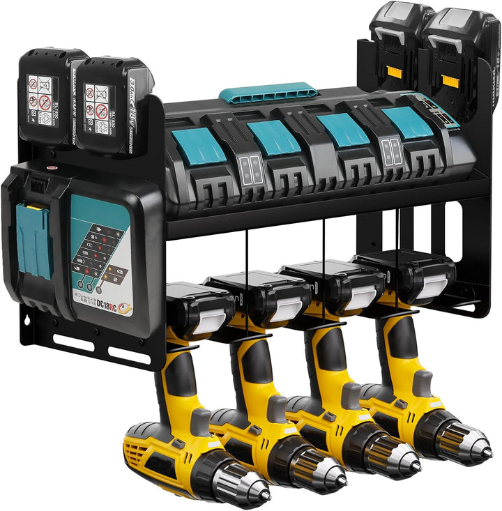 JYiuog Werkzeugspeicher Wandhalterung,Werkzeugregal für Makita Ladegerät DC18SF DC18RC,18V/14.4V Akk