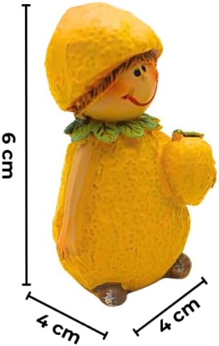 4 Stück Dekofiguren, Gartenfiguren als Zitrone, Früchtefiguren als Zitrone, Sommerfiguren, Zitronenf