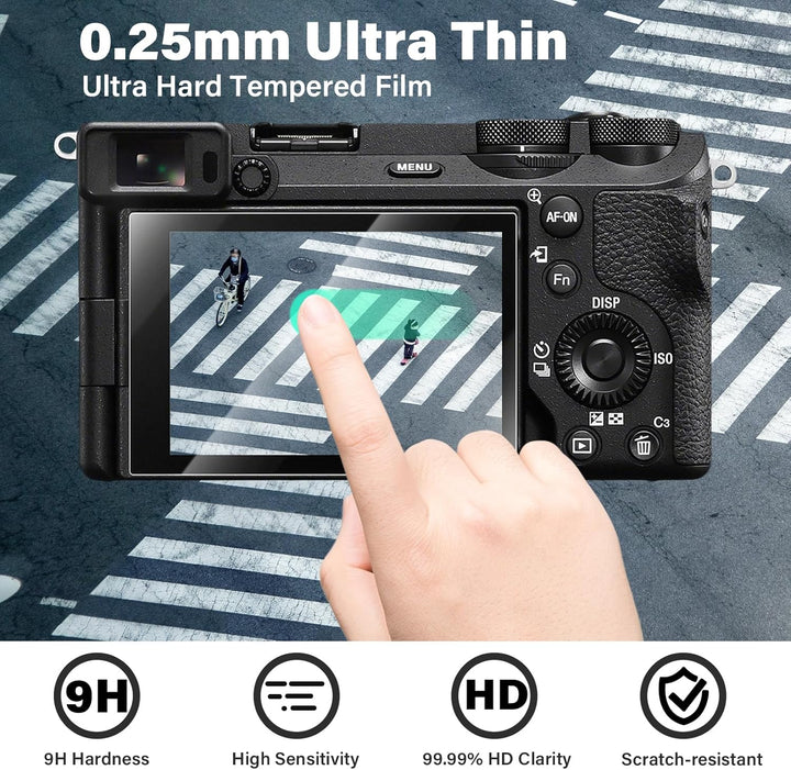 VOVMOEYA SX740 Kamerataschen-Zubehör-Set [mit 2 LCD-Hartfolien], Silikon-Schutzhülle, kompatibel mit