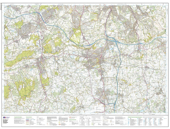 Dorking, Box Hill and Reigate (OS Explorer Map, Band 146), Karte