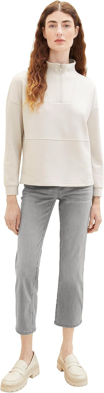 TOM TAILOR Damen Alexa Straight Jeans 26W / 28L 10212 - Clean Light Stone Grey Denim, 26W / 28L 1021