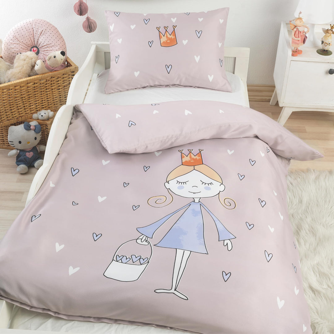 BaSaTex Kinder Baby Bettwäsche Set für Mädchen und Jungen | 100x135 cm + 40x60 cm | 100% Baumwolle R