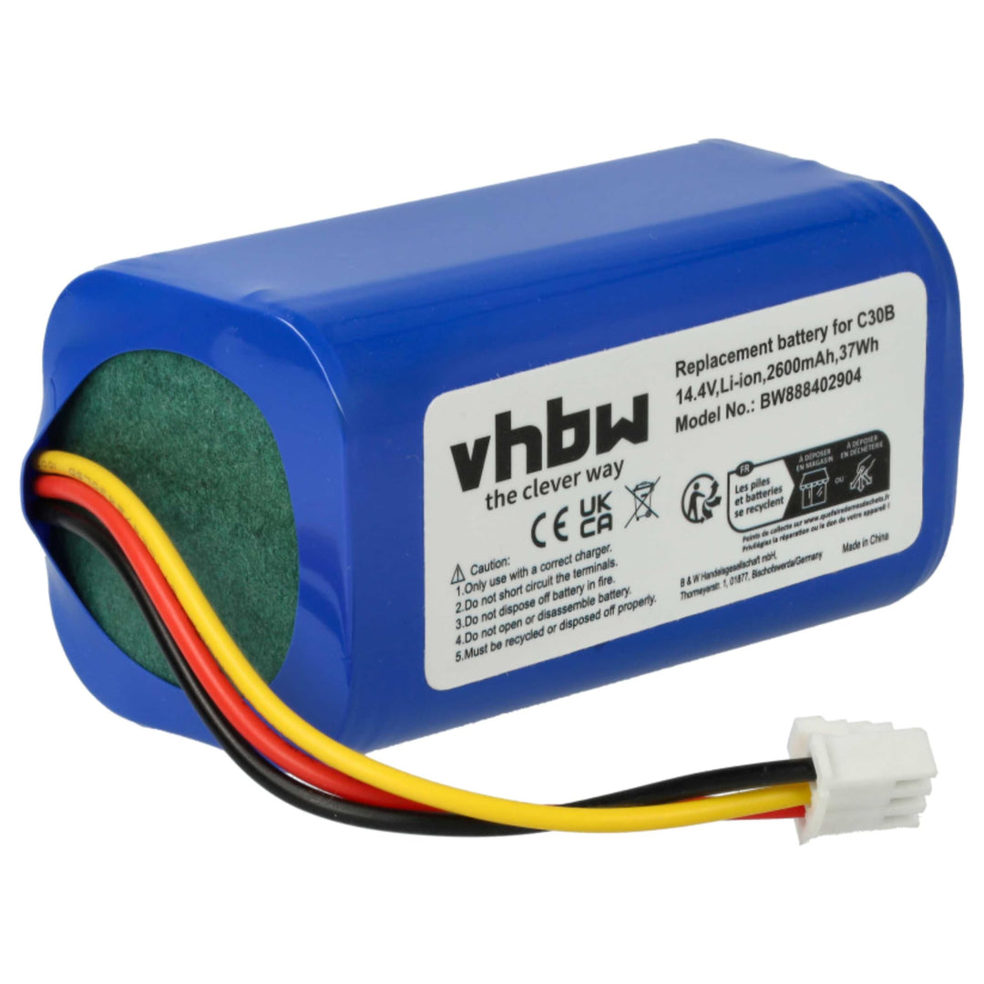 vhbw Akku kompatibel mit Proscenic 800T, 820S, 820T, 830T Home Cleaner Heimroboter (2600 mAh, 14,4 V