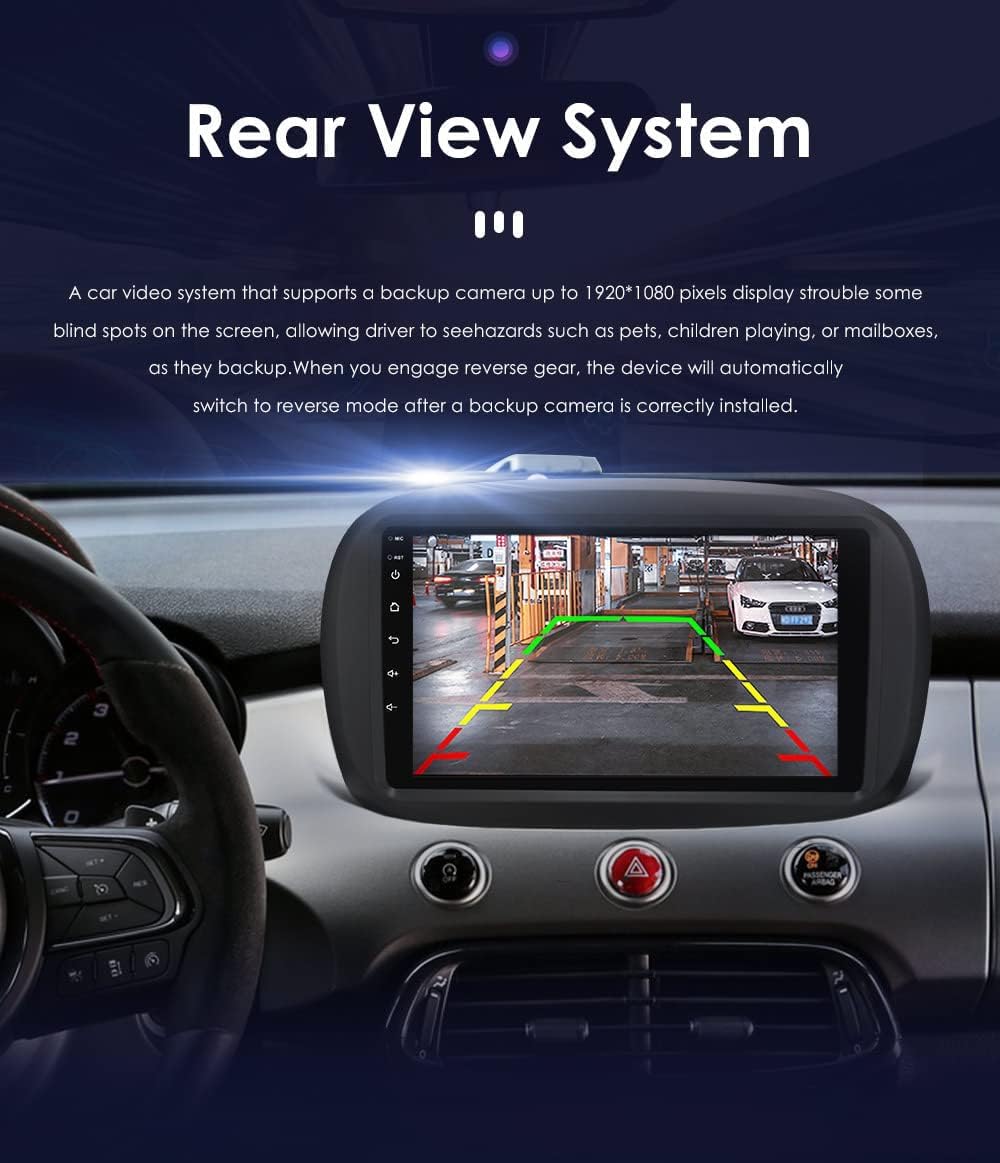 hizpo 9 Zoll Touchscreen Autoradio Kompatibel mit FIAT 500X 2014-2020 mit Carplay/Android Auto Bluet