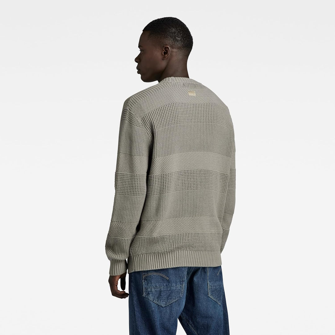 G-STAR Herren Hori Structure Knitted Pullover Knits, Grau (Elephant Skin D23539-d496-g106)