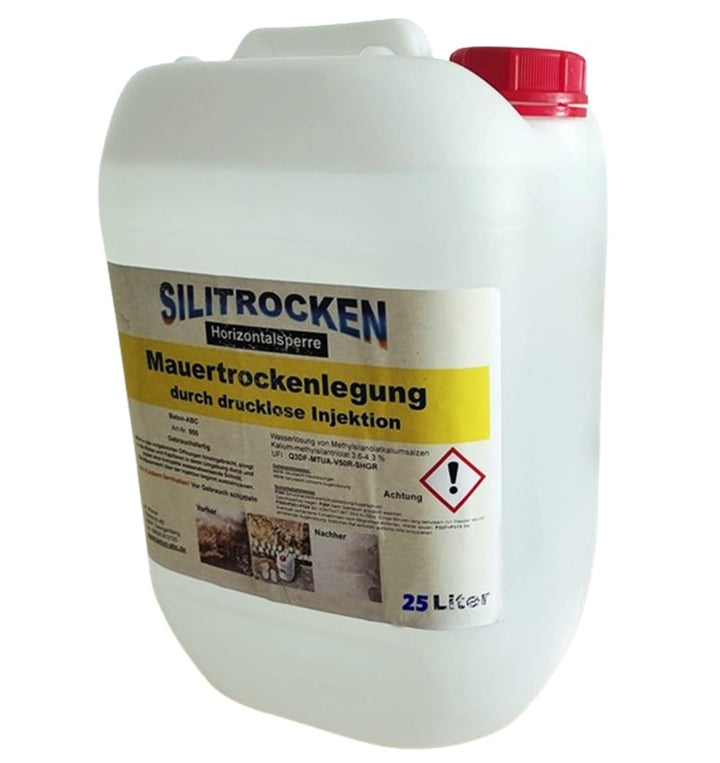 Horizontalsperre - Nachfüllkanister (25 L) - Verkieselungsmittel zur Mauerwerkstrockenlegung (€ 4,50