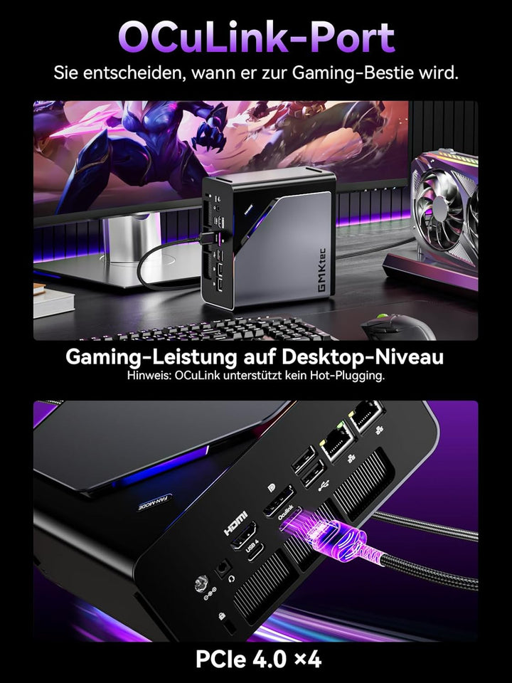 GMKtec Mini Gaming PC Intel Ultra 5 125U(12K/14T Bis zu 4.3GHz), K15 Mini PC 32GB DDR5 4800, 512GB P