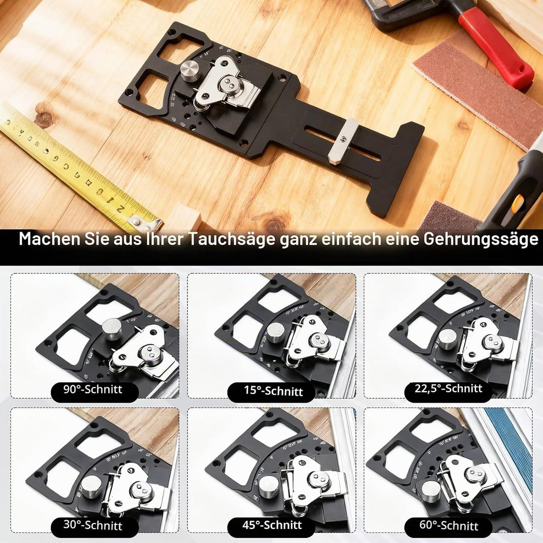Einstellbarer Winkel Spursäge Quadrat, Verstellbares Schienensägewinkel mit -60° bis 60° Schnellem P
