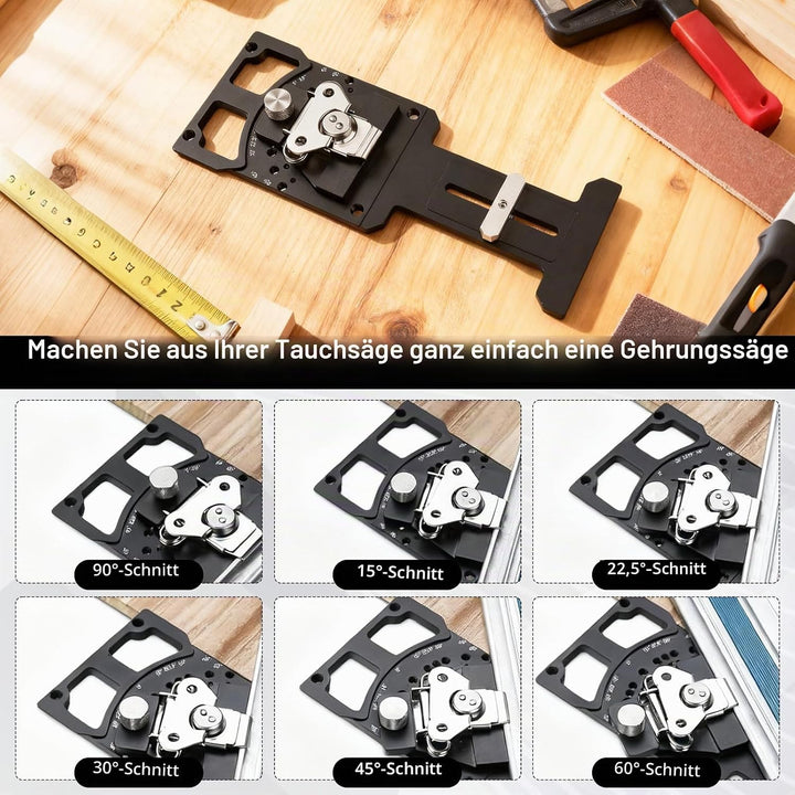 Einstellbarer Winkel Spursäge Quadrat, Verstellbares Schienensägewinkel mit -60° bis 60° Schnellem P