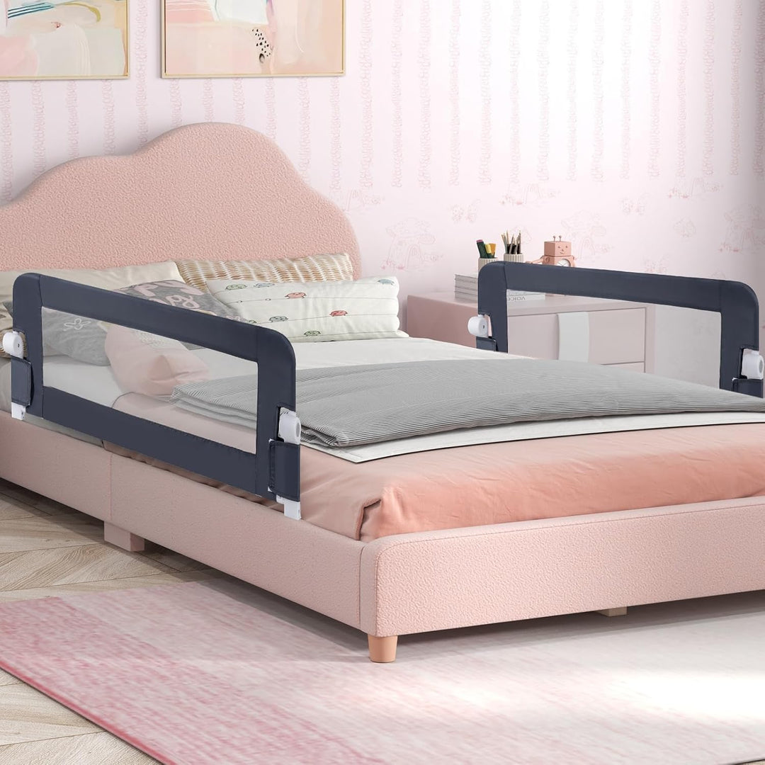 GOPLUS Bettgitter 120/150 cm, Sicherheitsgitter klappbar für Kinderbett, Einzel-, Doppel-, Queensize