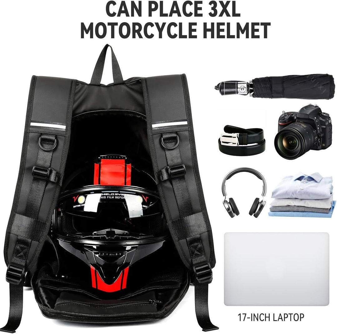 HYC00 Motorradrucksäcke für Herren Damen, Motorradrucksack Wasserdichter Helmrucksack, Rucksack Moto