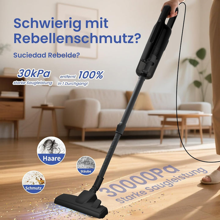 VersLife C8PRO Staubsauger mit Kabel, 30000Pa/600W stielstaubsauger mit Kabel, 6-in-1 Handstaubsauge