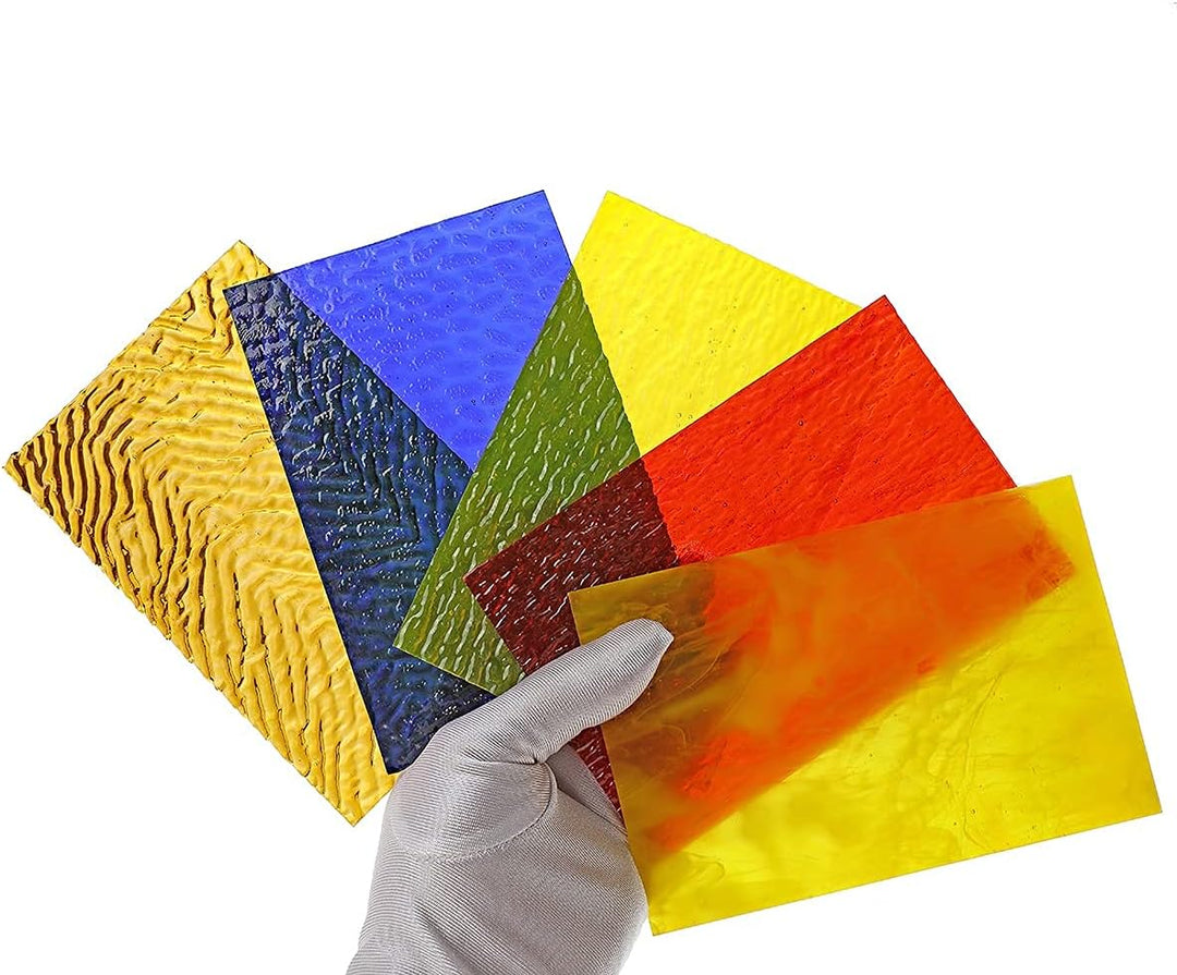 Lanyani 12 Blatt schillernde Buntglasplatten, Kathedralenkunst-Glas-Packungen für Mosaikarbeiten, so