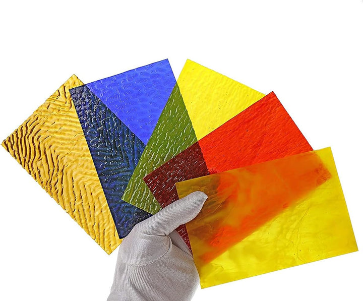Lanyani 12 Blatt schillernde Buntglasplatten, Kathedralenkunst-Glas-Packungen für Mosaikarbeiten, so