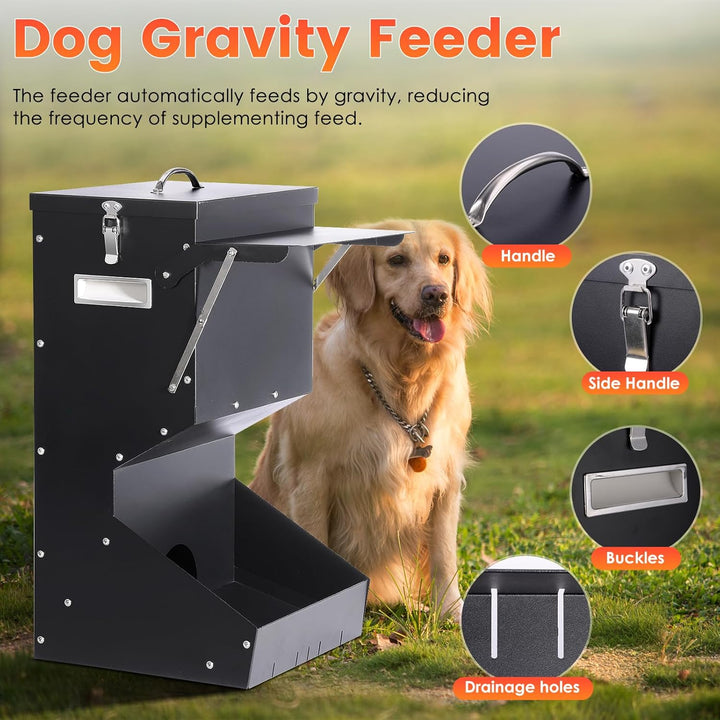 Automatische Hundefütterung im Freien hängende Haustierfutter-Feeder grosse Rasse 25 lbs, galvanisie
