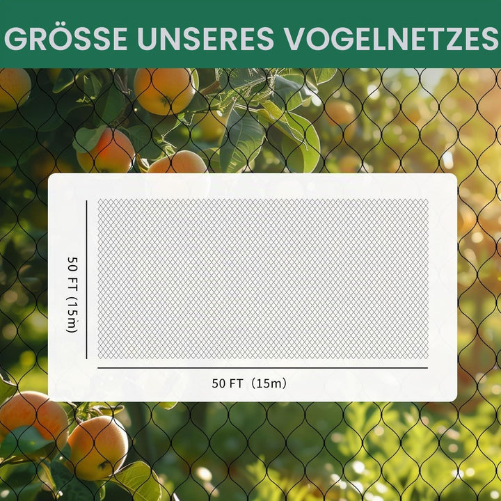 Teichnetz Feinmaschig Garden 15x15m Teichnetz Vogelschutznetz schwarz,robust, witterungs- &amp; UV bestä