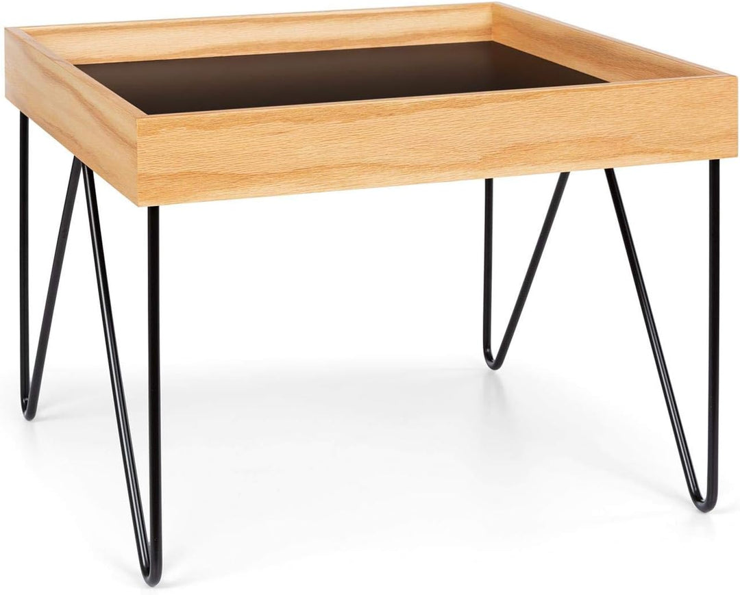 Besoa Lyon Kaffeetisch, Beistelltisch Serviertisch, abnehmbares Tablett: Melamin/MDF mit Eichenfurni