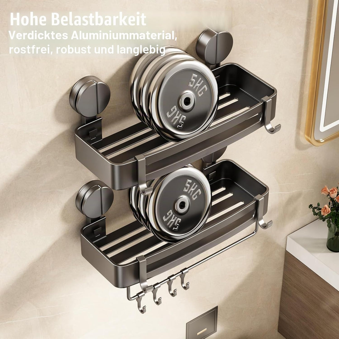 Duschablage Saugnapf, Klebstoff Duschregal Wandmontiert Bad Duschkorb Zum Kleben Badregal Ohne Bohre