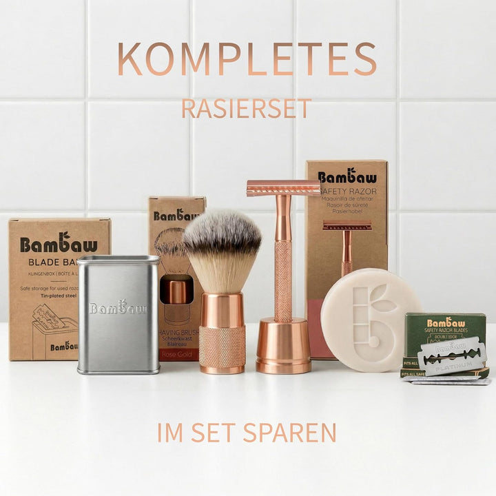 Bambaw Rasierhobel Damen mit 5 Rasierklingen | Metall Rasierer Frauen | Damen Rasierhobel Metall | N