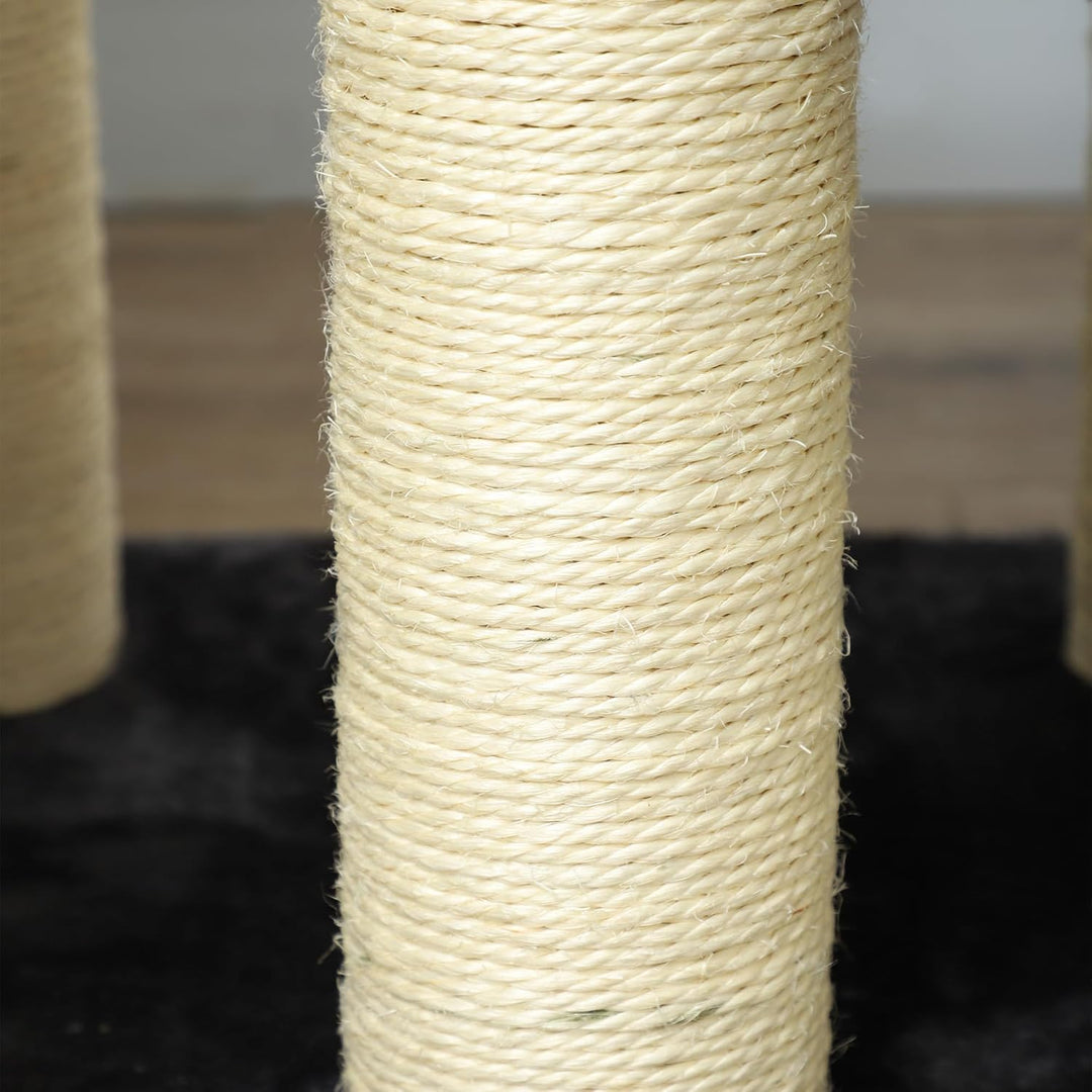 PawHut Tiertreppe Katzentreppe Hundetreppe 4 Stufen Treppe für Katze und Hunde Plüsch Grau 60 x 42 x