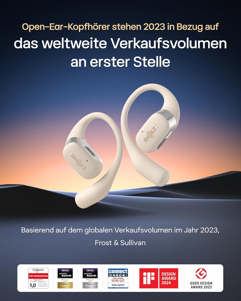 SHOKZ OpenFit True Wireless Earbuds (TWS), Open Ear Bluetooth Kabellose Kopfhörer, Audio-Exzellenz m