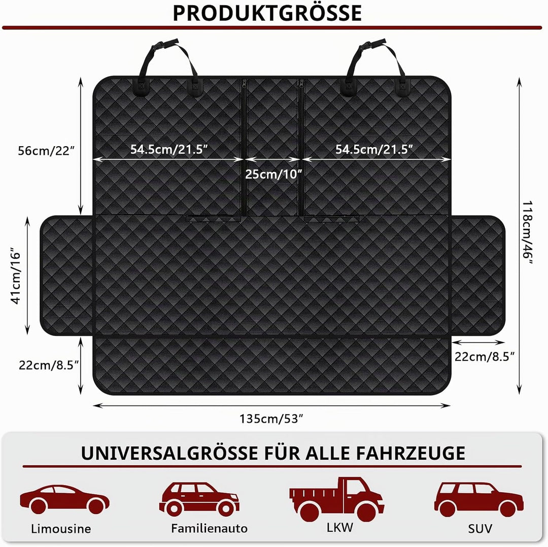 Hundedecke Auto Rückbank, Wasserdicht Hunde Autositzbezug, Kratzfest Autoschondecke Hund Rücksitz mi