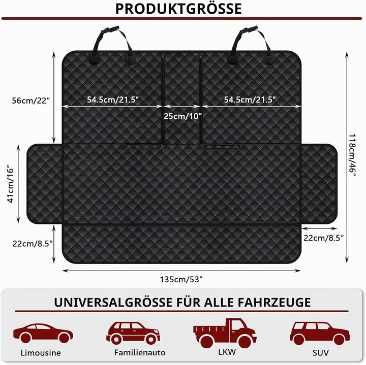 Hundedecke Auto Rückbank, Wasserdicht Hunde Autositzbezug, Kratzfest Autoschondecke Hund Rücksitz mi