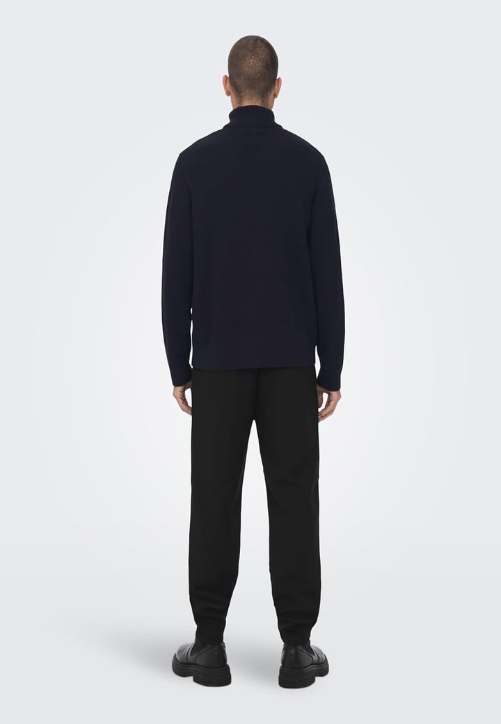 ONLY & SONS Herren Rollkragen Strickpullover ONSPhil Herrenpullover mit Kragen XL Dark Navy, XL Dark