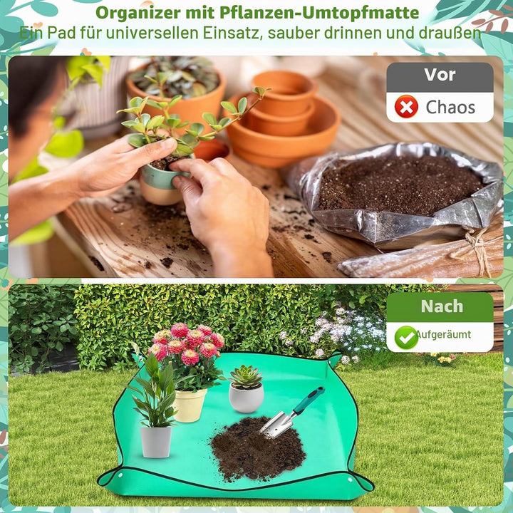 Gartenwerkzeug Set,8 Stück Garten Werkzeuge mit Dauerhafter Aufbewahrungstasche,Gartengeräte aus Ede