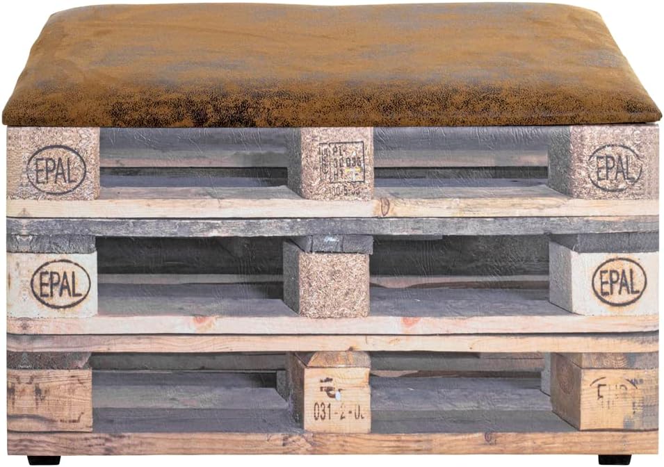 HAKU Möbel Sitztruhe, Kunstleder, Motiv, B 65 x T 40 x H 42 cm Palette 2 65 x 40 x H 42 cm Motiv, Pa