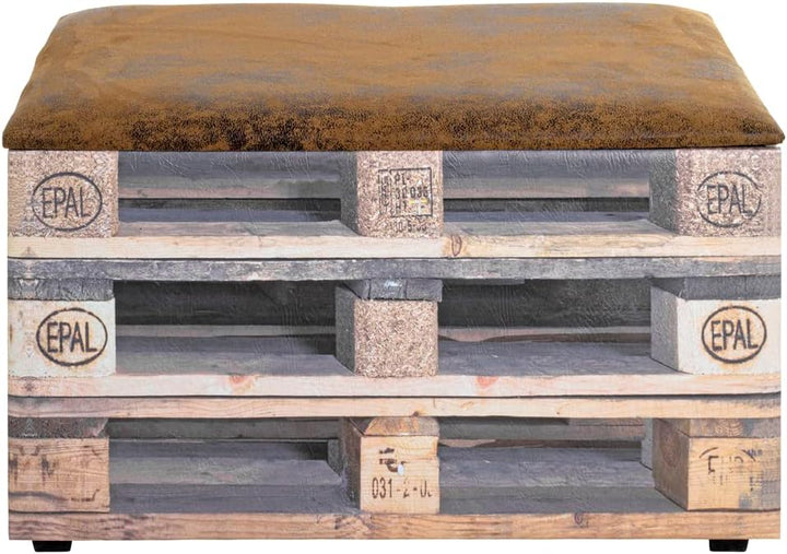 HAKU Möbel Sitztruhe, Kunstleder, Motiv, B 65 x T 40 x H 42 cm Palette 2 65 x 40 x H 42 cm Motiv, Pa