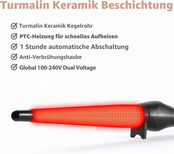 Lockenstab Kleine Locken - Haglater Professional LCD-Display Lockenwickler 80-230℃, Keramischer Lock