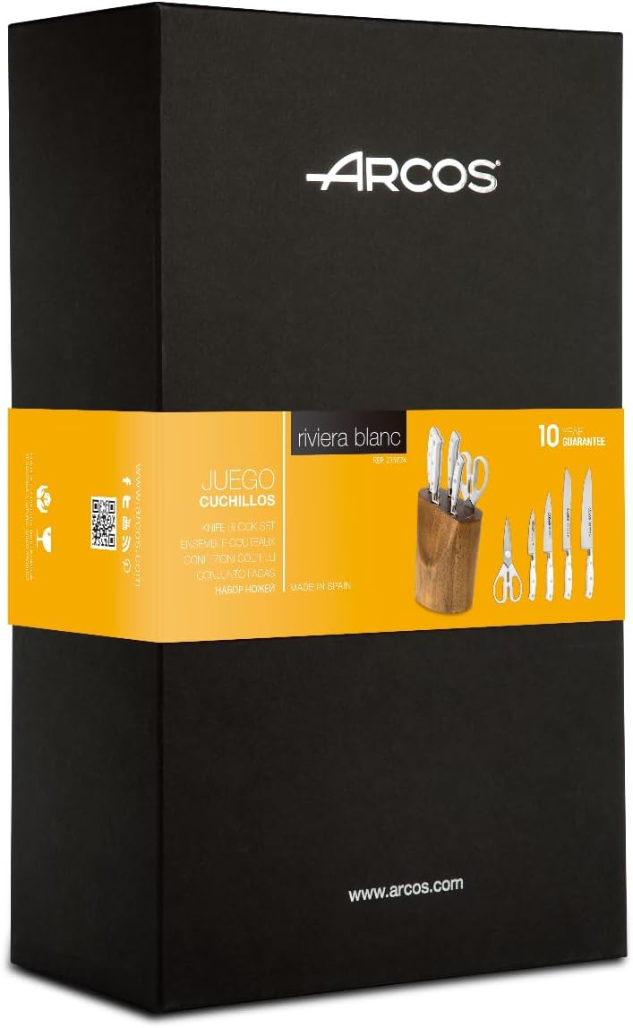 ARCOS Messer-Set Geschmiedet 5-teilig - Edelstahl Nitrum, Ergonomischer Griff aus Polyoxymethylen PO