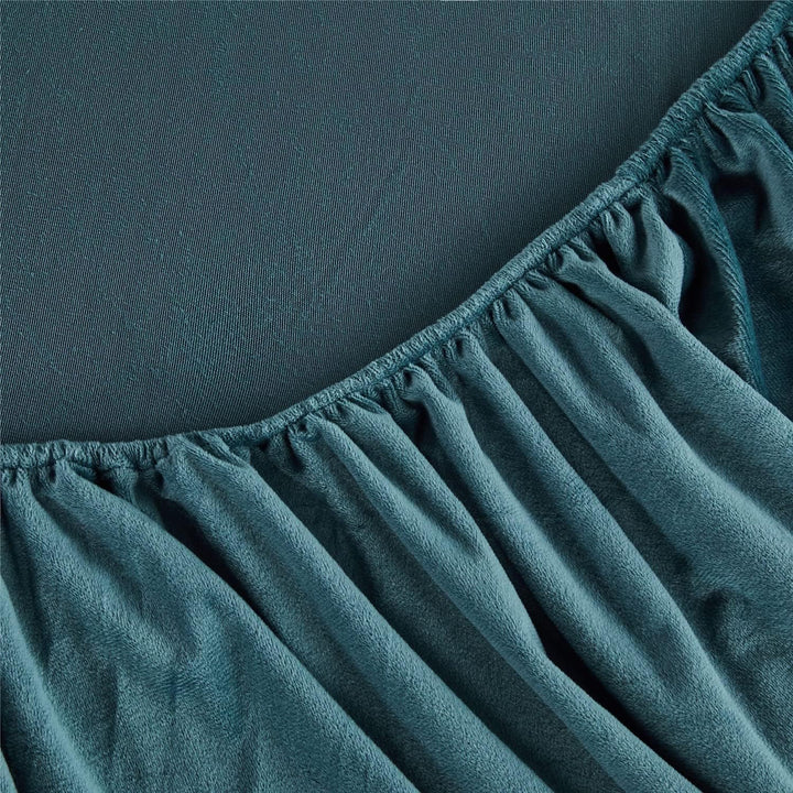 Boqingzhu Flauschige Plüsch Spannbettlaken 200x200cm Petrol Blau Fleece Flanell Cashmere Touch Spann
