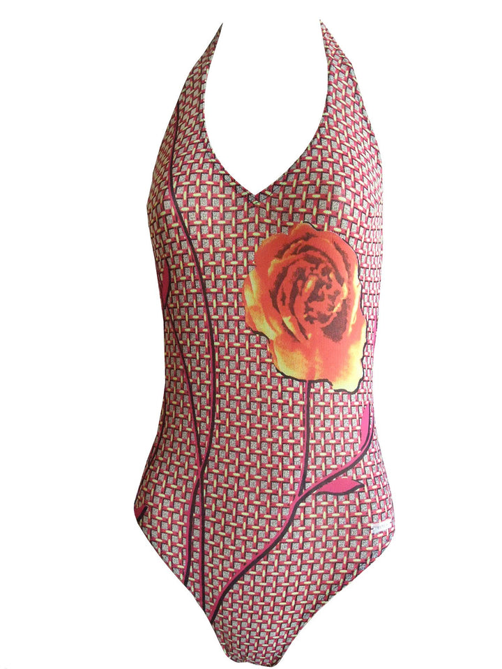Solar Tan Thru Neckholder-Badeanzug 100803-52 rot, Gr. 38