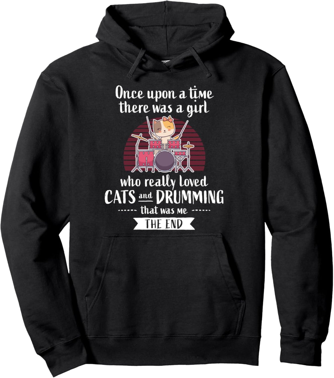 Schlagzeugerin Drummer Percussion Trommeln I Katze Pullover Hoodie